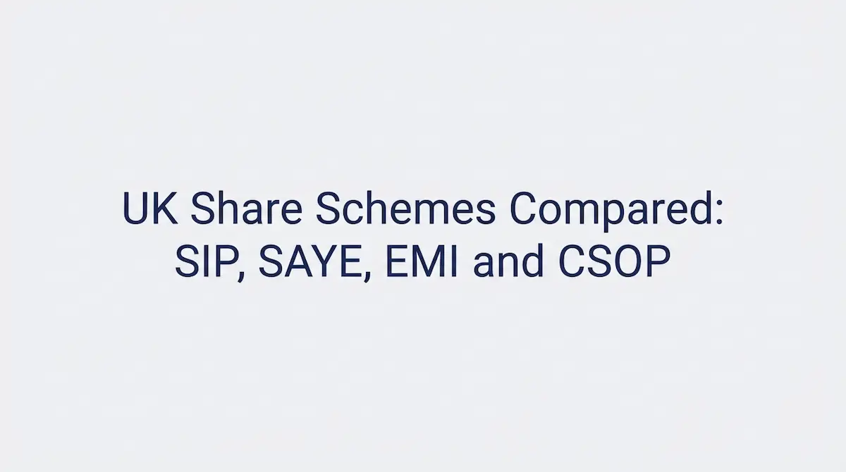UK Share Schemes Compared: SIP, SAYE, EMI and CSOP